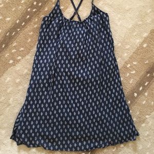 SOFT JOIE blue block-print swing dress
